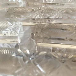 Porte-couteaux en verre moulé, années 50
