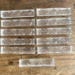 Porte-couteaux en verre moulé, années 50