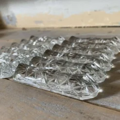 Porte couteaux en verre moulé , années 50-60
