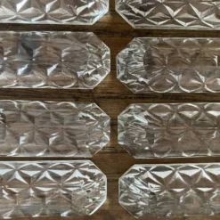 Porte couteaux en verre moulé , années 50-60