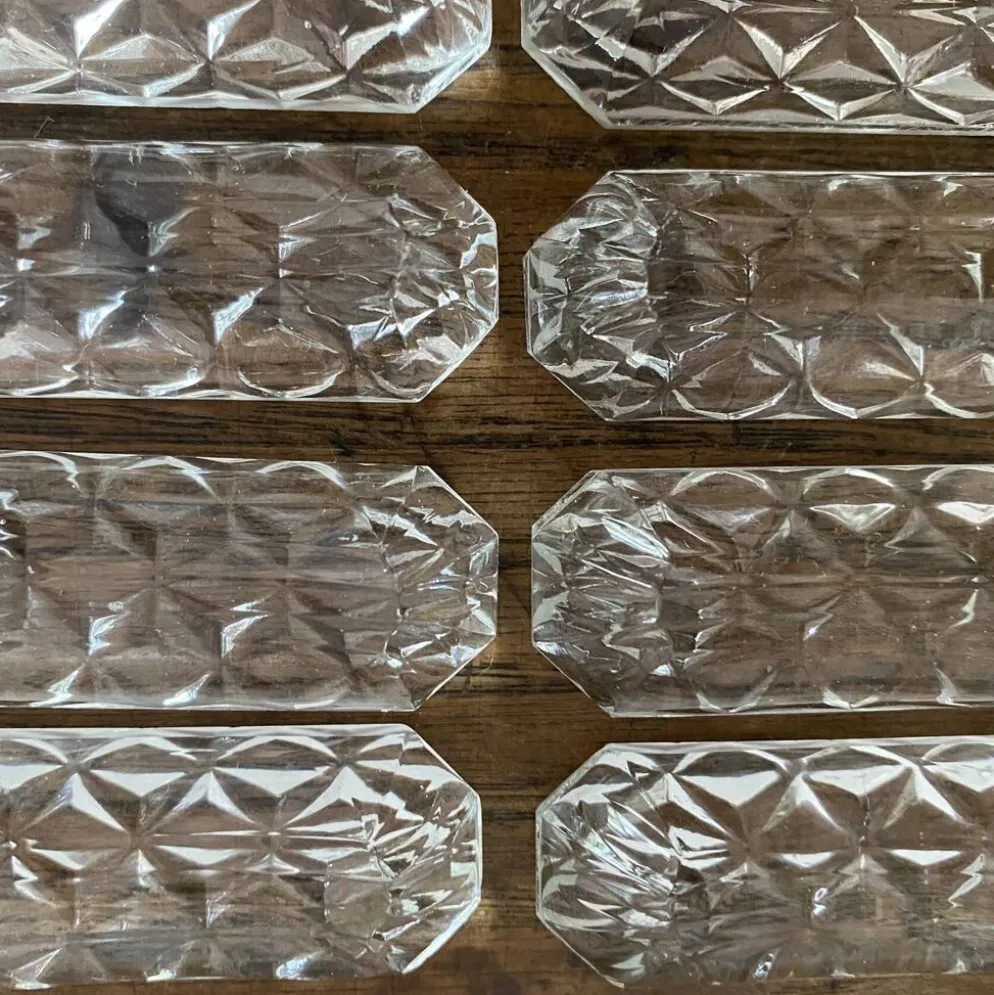 Porte couteaux en verre moulé , années 50-60