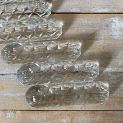 Porte couteaux en verre moulé , années 50-60
