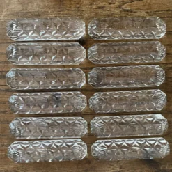 Porte couteaux en verre moulé , années 50-60