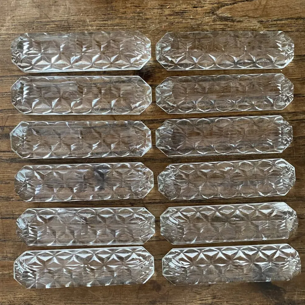 Porte couteaux en verre moulé , années 50-60