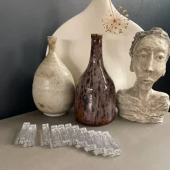 11 porte-couteaux en verre moulé - Ref 1167