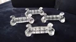 4 porte-couteaux en verre pressé moulé