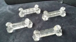 4 porte-couteaux en verre pressé moulé