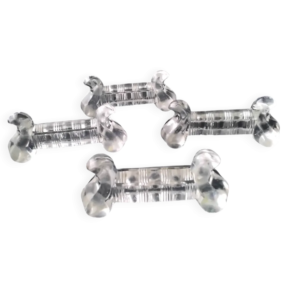 4 porte-couteaux en verre pressé moulé