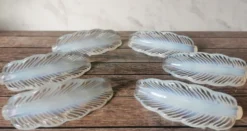 Porte couteaux feuille verre opalescent