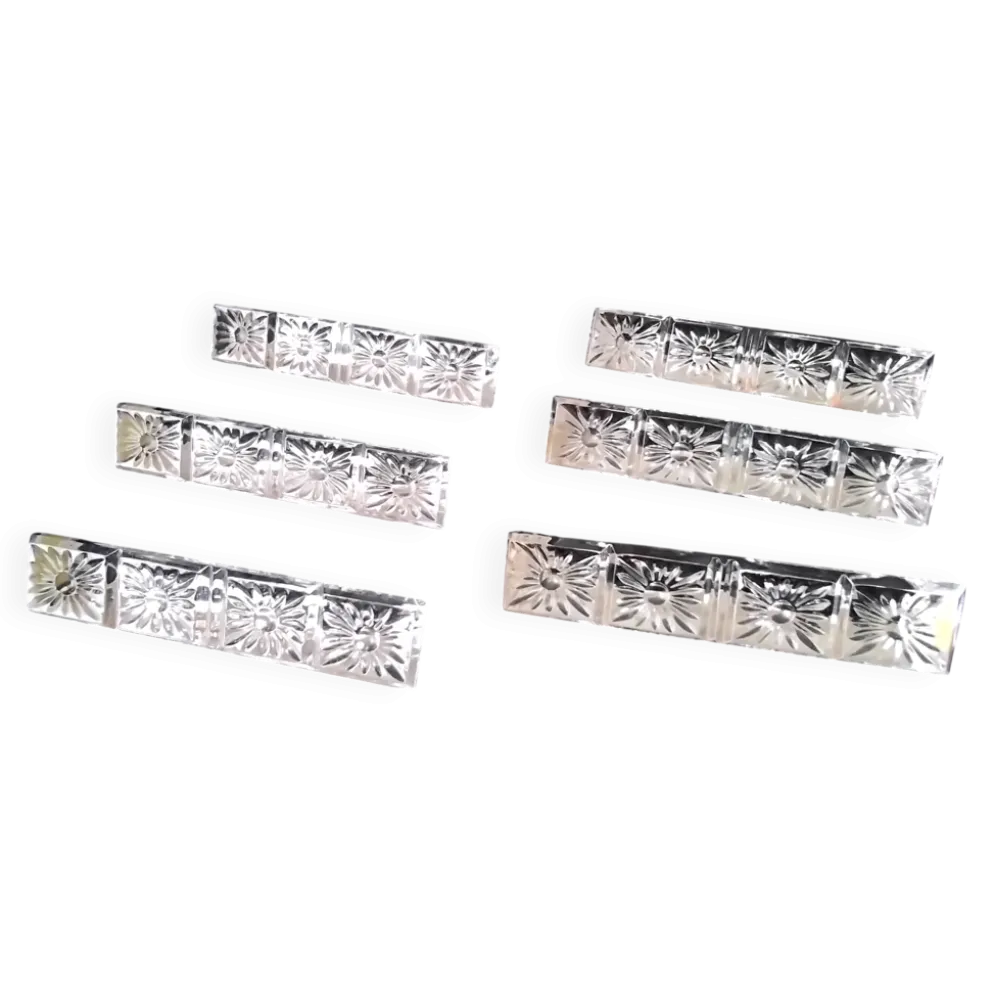 6 Porte couteaux forme triangulaire Cristal au Plomb