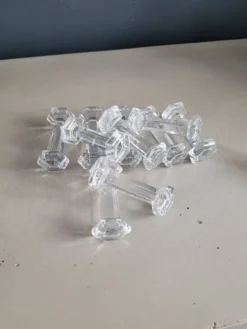 10 porte-couteaux hexagonaux en verre
