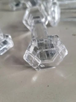10 porte-couteaux hexagonaux en verre