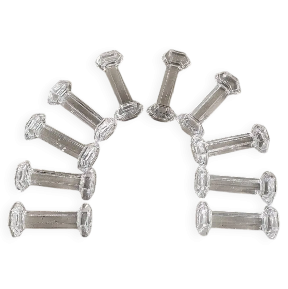10 porte-couteaux hexagonaux en verre