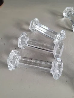 10 porte-couteaux hexagonaux en verre