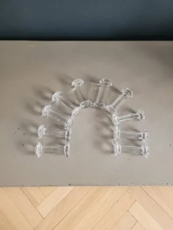 10 porte-couteaux hexagonaux en verre