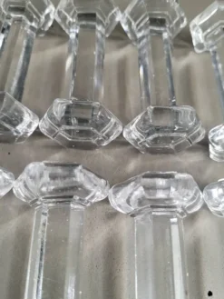 10 porte-couteaux hexagonaux en verre