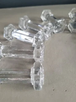10 porte-couteaux hexagonaux en verre