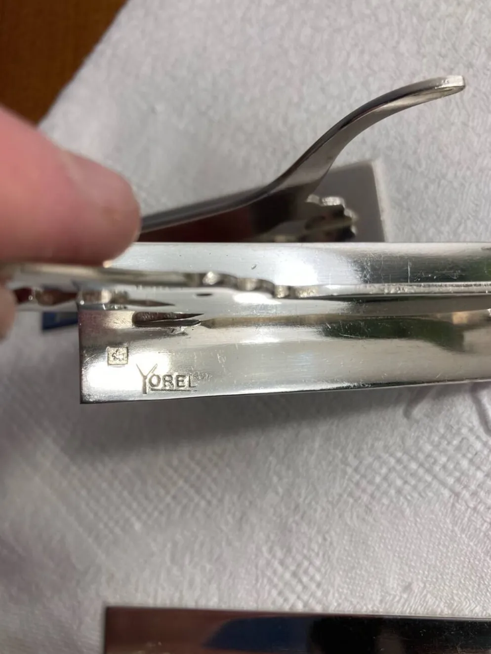 12 porte couteaux métal argenté Art Deco Yorel