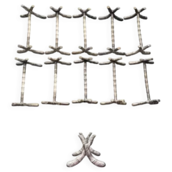 11 porte couteaux métal argenté,art nouveau, Morlot