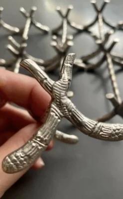 11 porte couteaux métal argenté,art nouveau, Morlot