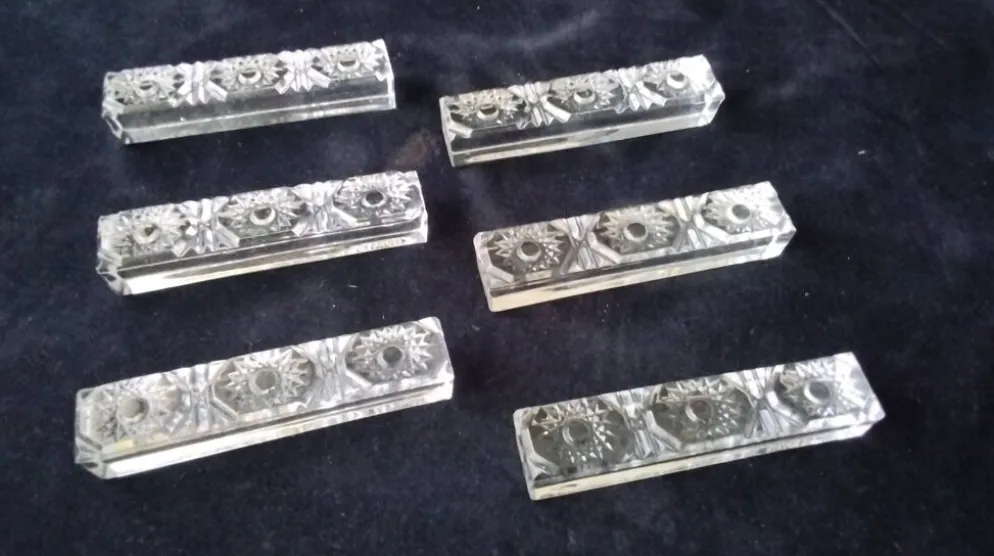 6 Porte couteaux rectangulaires Cristal au Plomb