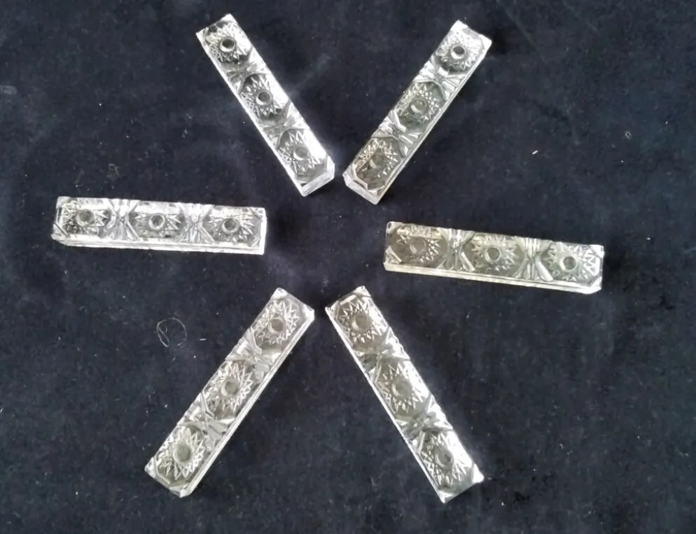 6 Porte couteaux rectangulaires Cristal au Plomb