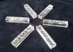 6 Porte couteaux rectangulaires Cristal au Plomb