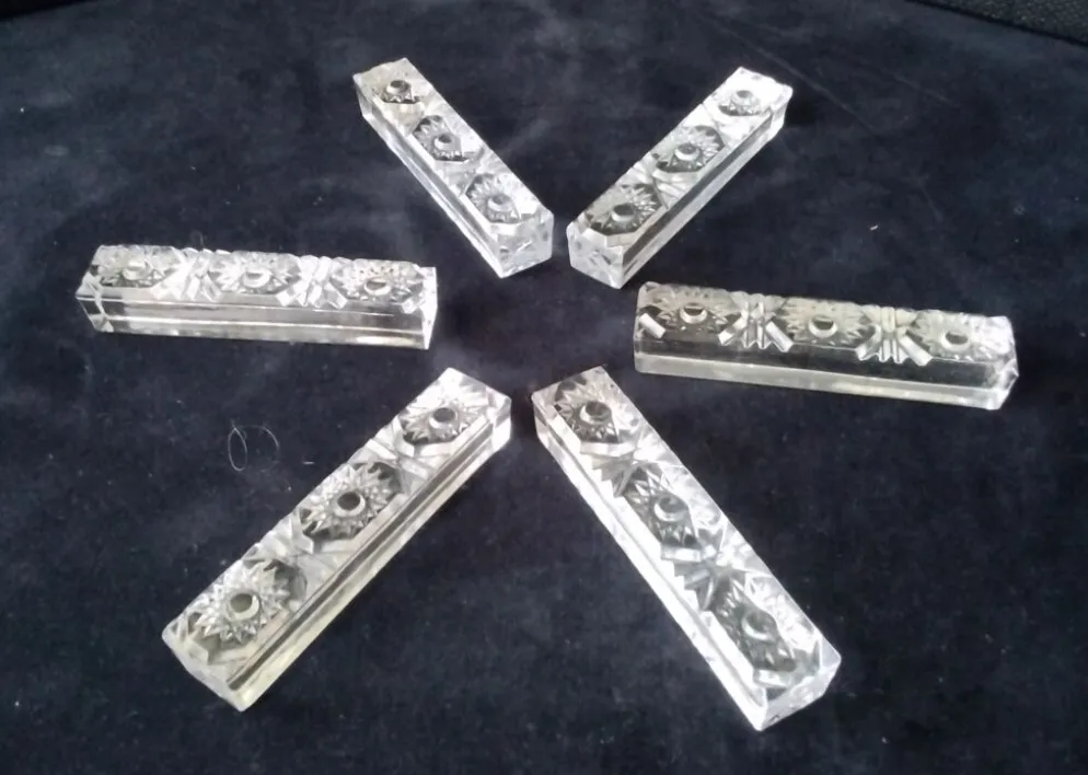 6 Porte couteaux rectangulaires Cristal au Plomb