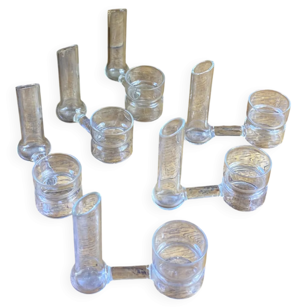 Porte-couteaux, soliflores et bougeoirs en verre soufflé