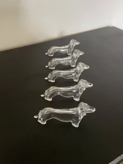 Porte couteaux teckels transparents
