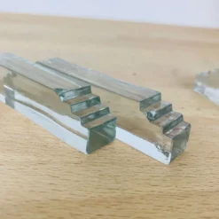 11 porte-couteaux verre art déco et salière