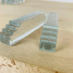 11 porte-couteaux verre art déco et salière