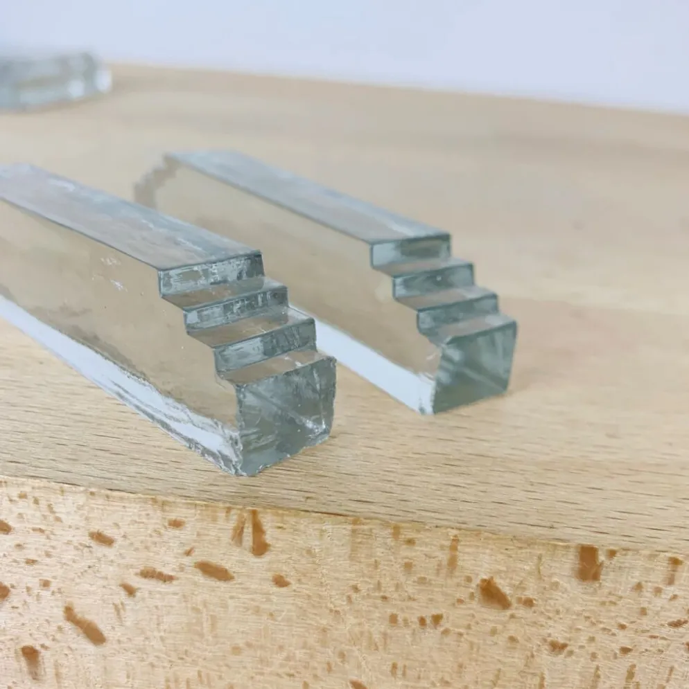 11 porte-couteaux verre art déco et salière