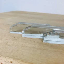11 porte-couteaux verre art déco et salière