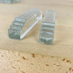 11 porte-couteaux verre art déco et salière