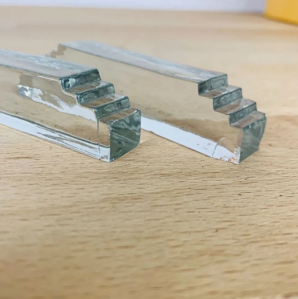 11 porte-couteaux verre art déco et salière