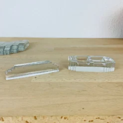 11 porte-couteaux verre art déco et salière