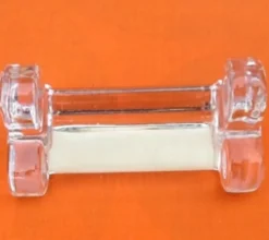 5 porte-couteaux verre transparent forme trèfle, 1950