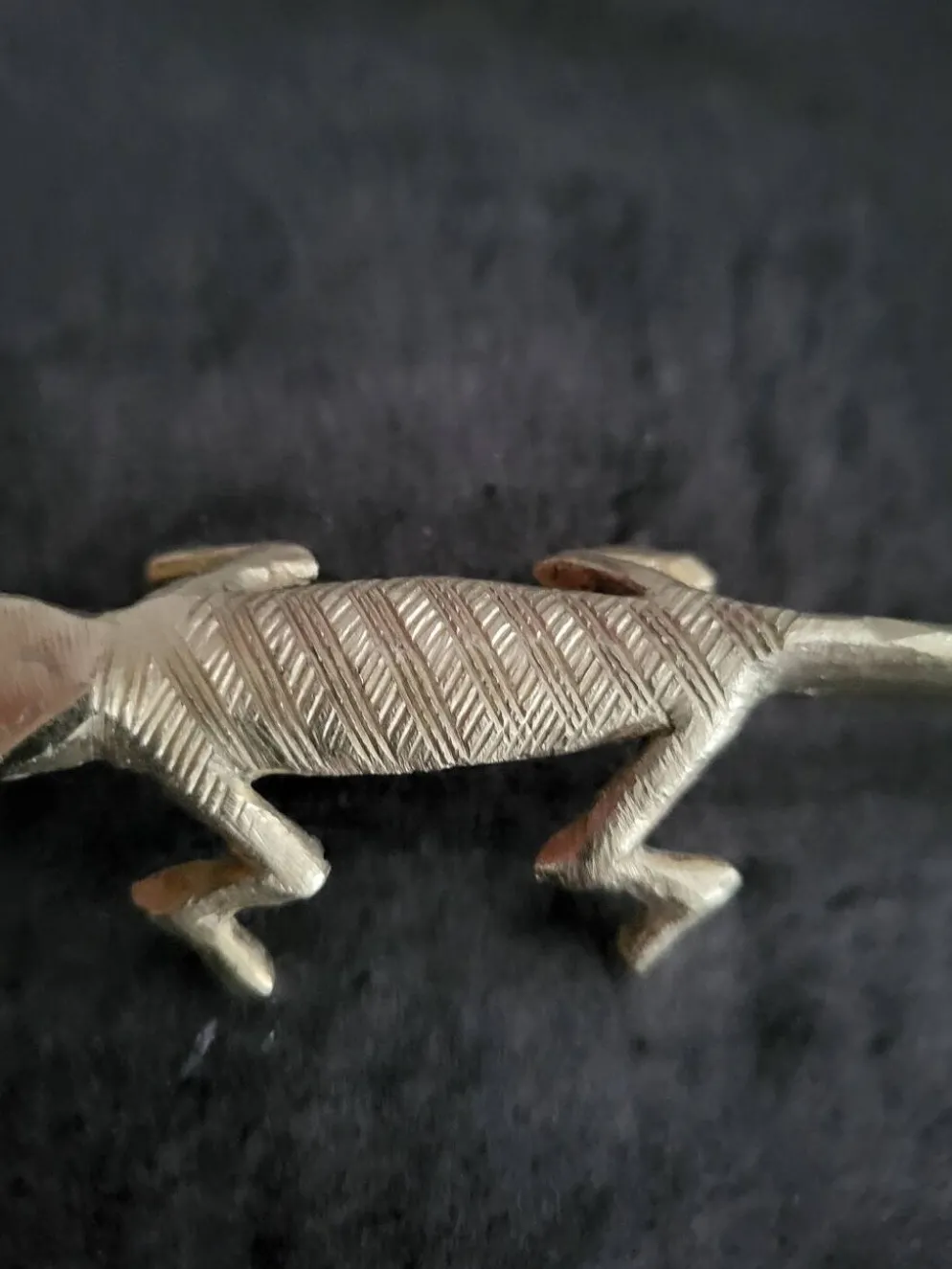 6 porte-couteaux vintage, crocodiles en laiton, en excellent état