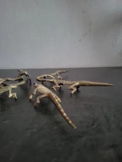 6 porte-couteaux vintage, crocodiles en laiton, en excellent état