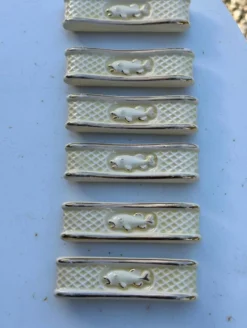 Porte-couteaux Vintage en Céramique Crème et O
