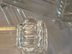 Porte-couteaux vintage en verre pressé – lot de 4 – style art déc