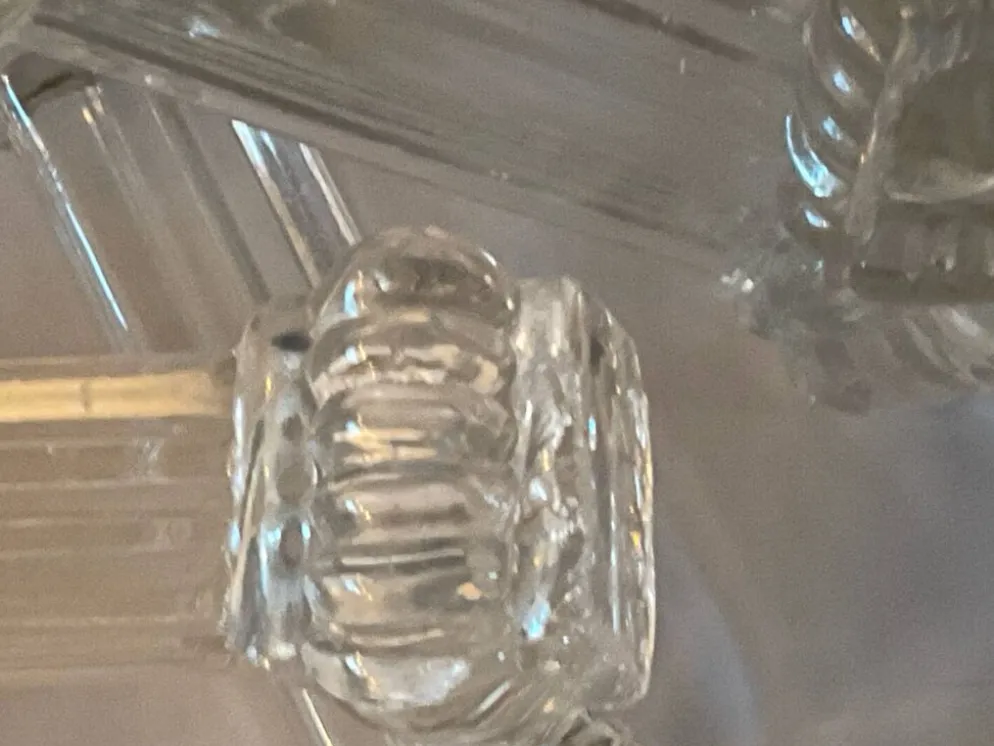 Porte-couteaux vintage en verre pressé – lot de 4 – style art déc