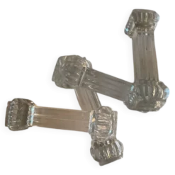 Porte-couteaux vintage en verre pressé – lot de 4 – style art déc