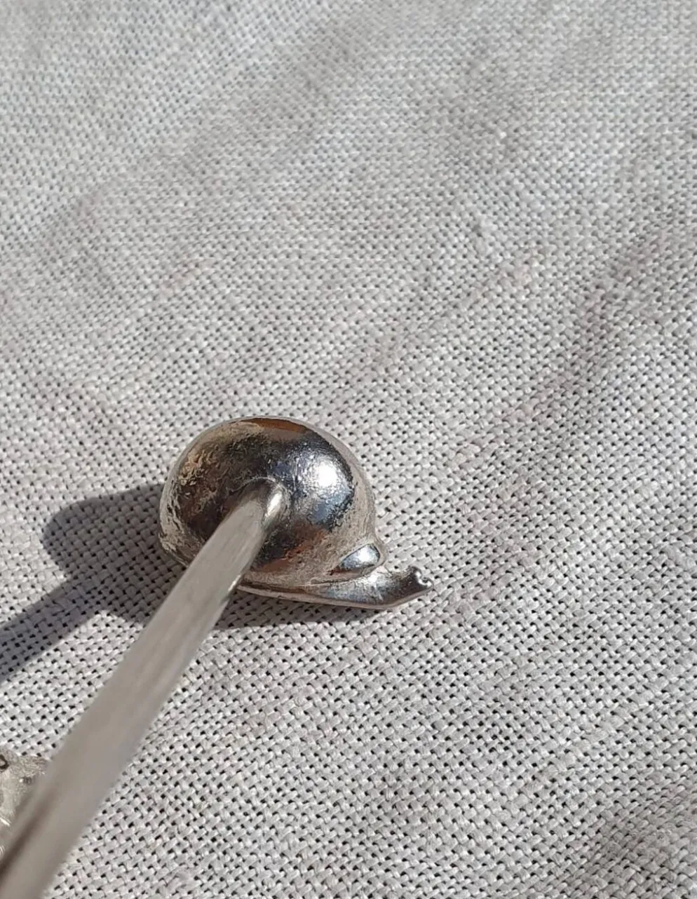 porte couteux escargot métal argenté