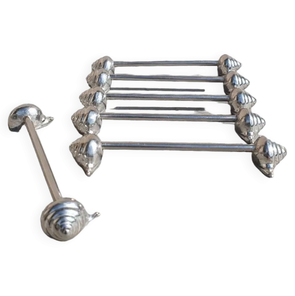 porte couteux escargot métal argenté