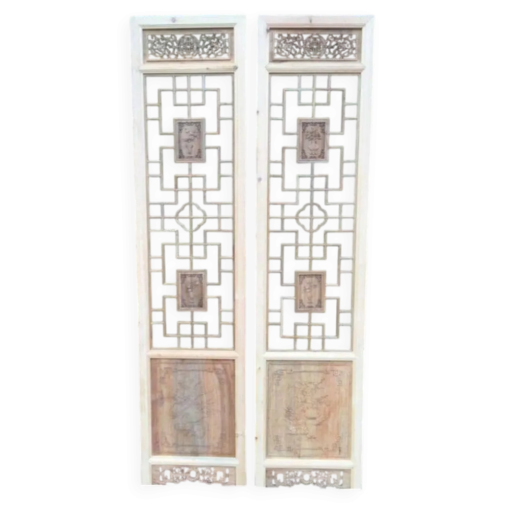 Porte en bois sculptée - De claustra à portes coulissantes.