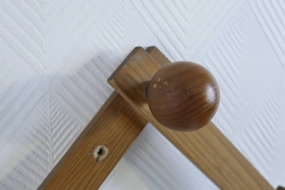 Porte-manteau accordéon vintage en pin
