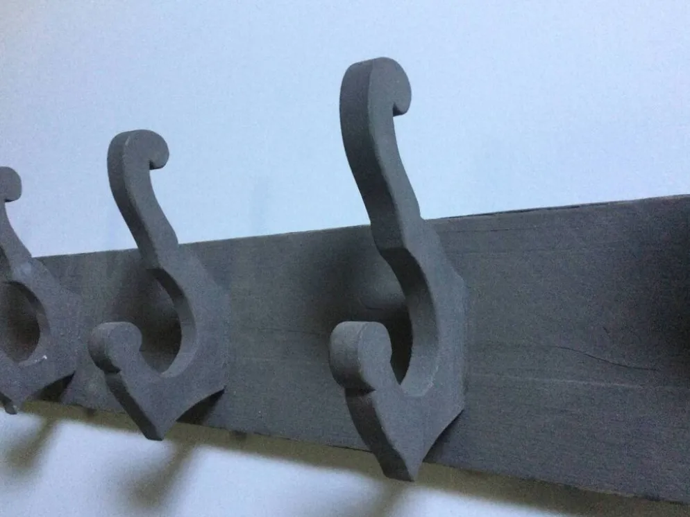 Porte manteau ancien bois peint 5 patères