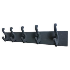 Porte manteau ancien bois peint 5 patères